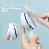 Pet Needle Comb Hair Remover Brush Dog And Cat Pet Comb Self Cleaning Massage Brushes Grooming Supplies in use.