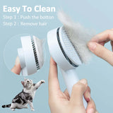 Easy to clean steps for Pet Needle Comb Hair Remover Brush Dog And Cat Pet Comb Self Cleaning Massage Brushes Grooming Supplies